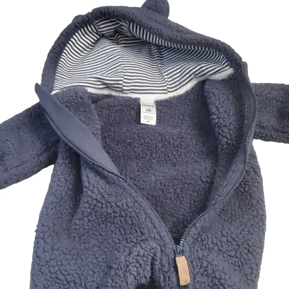 Carter's Fuzzy One Piece Zip-up, Newborn